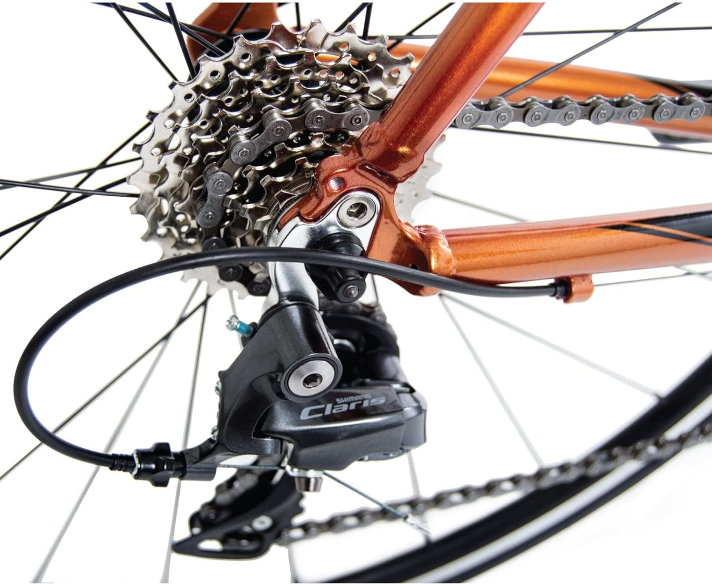 Imola Endurance Aluminum Road Bike, Shimano Claris R2000, 24 Speeds, Black, White, Burnt Orange
