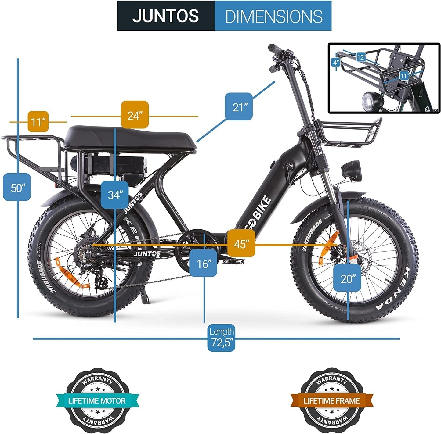 Juntos Electric Bike, Folding Motor Ebikes, Electric Bicycle for Adults, Bicicleta Electrica Para Adultos,Road Bike, 750 W 20 * 4" Fat Tire E Bikes