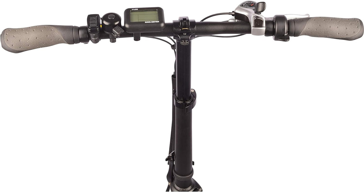 DJ Folding Bike Step Thru 750W 48V 13Ah Power Electric Bicycle, Pearl White, LED Bike Light, Suspension Fork and Shimano Gear