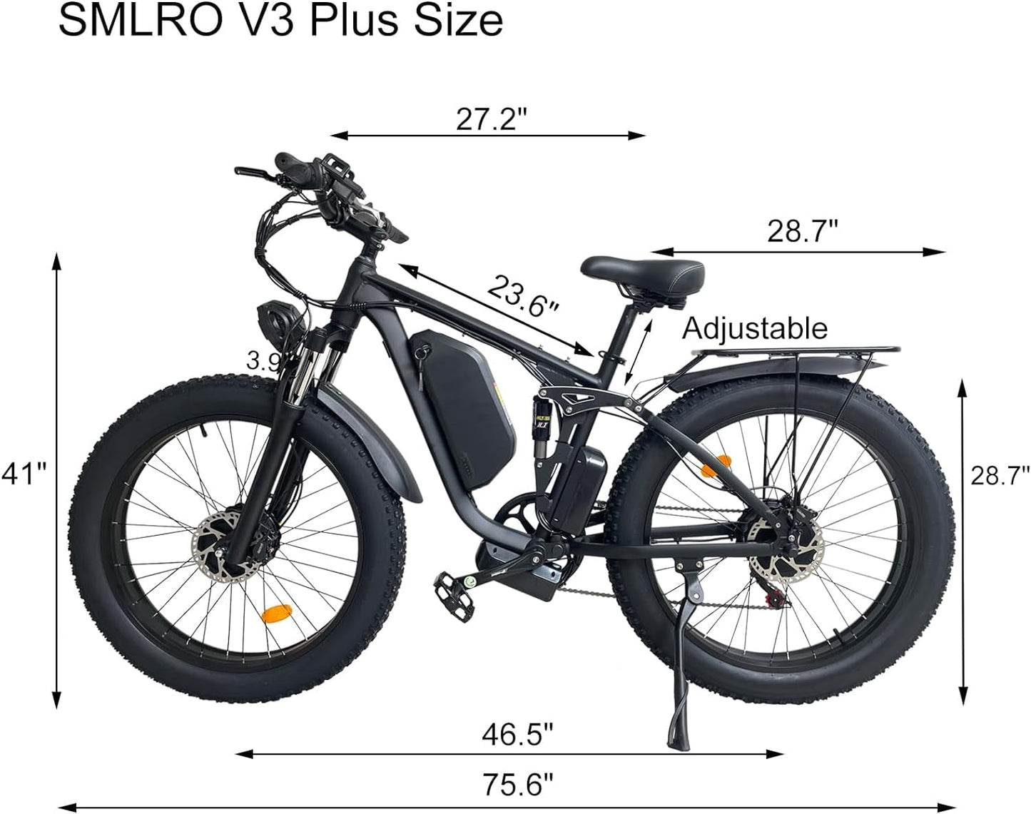 V3 plus Electric Bike for Adults with 2000W Dual Motor, 26" Fat Tire Shimano 7 Speed 30 MPH Commuter MTB, 48V 22.4AH Removable Battery, Full