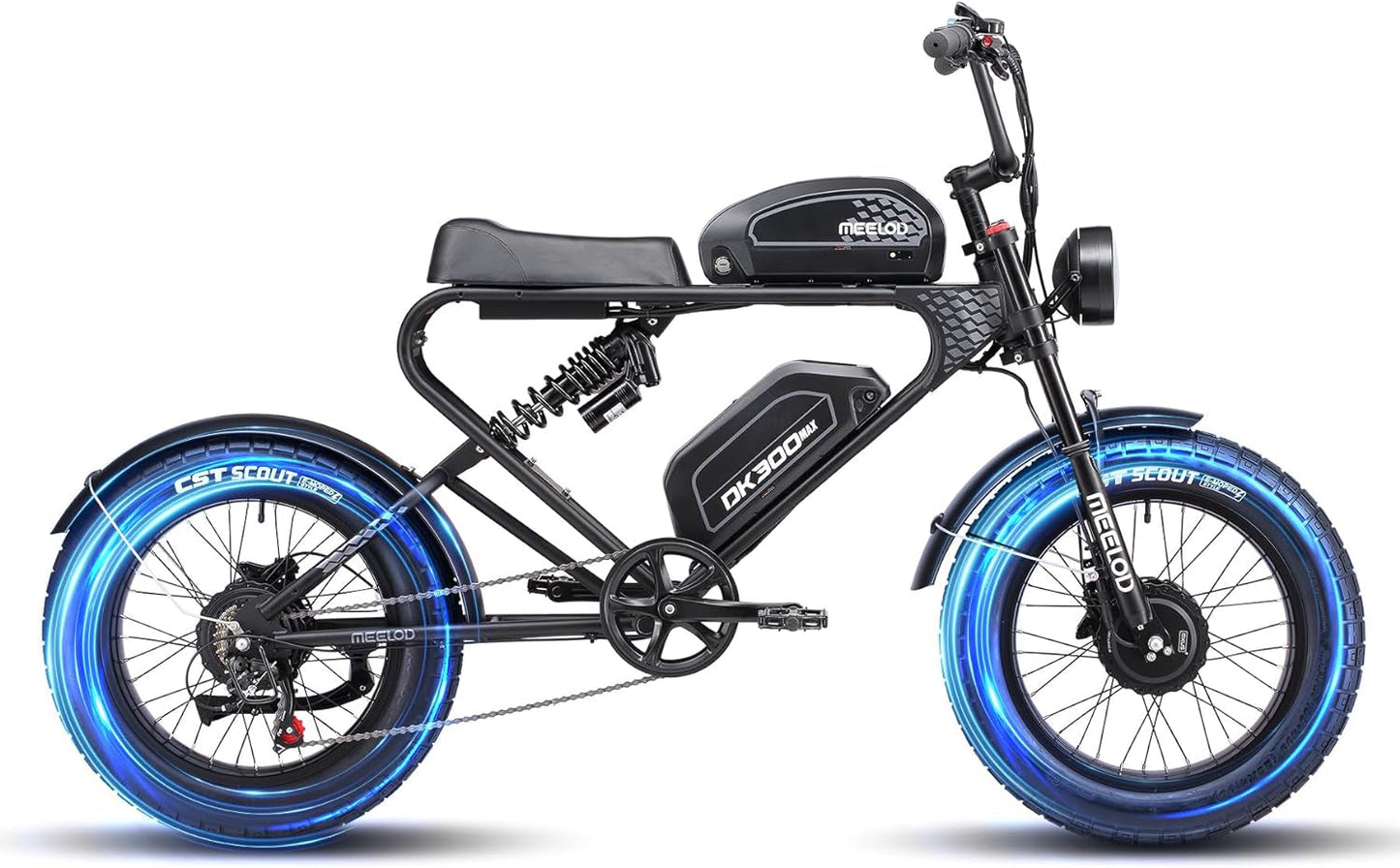 Electric Bike for Adults,Dual Motor & Dual Battery,20" X 4.0 Fat Tire Electric Bicycle with 48V 40Ah Removable Battery, up to 35MPH & 150Miles, Shock