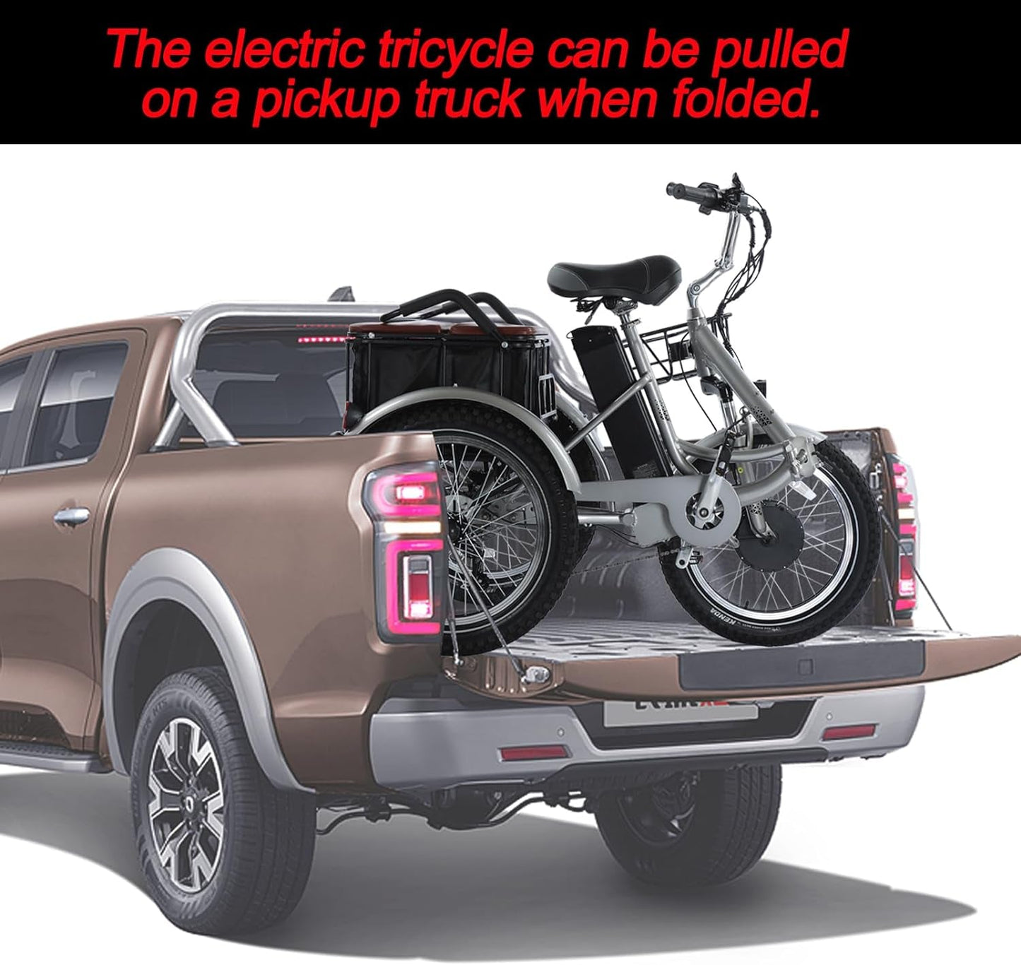 Electric Tricycles for Adults, Foldable 7 Speeds Electric Trike, 500W Motor 48V 17.5AH Removable Battery 70-80 Mile Long Range, 20" Fat Tire 3 Wheel