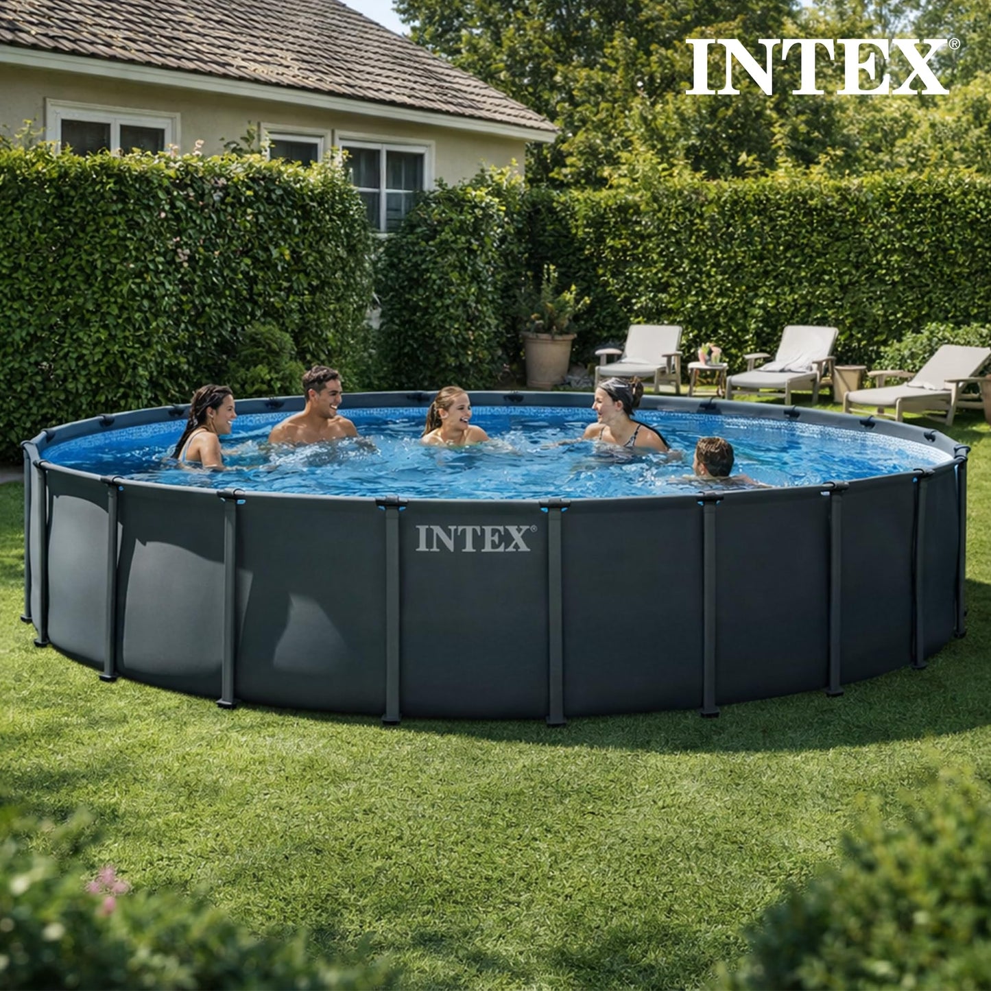 INTEX Ultra XTR 22 ft x 48 in Above Ground Pool Set, Round Swimming Pool