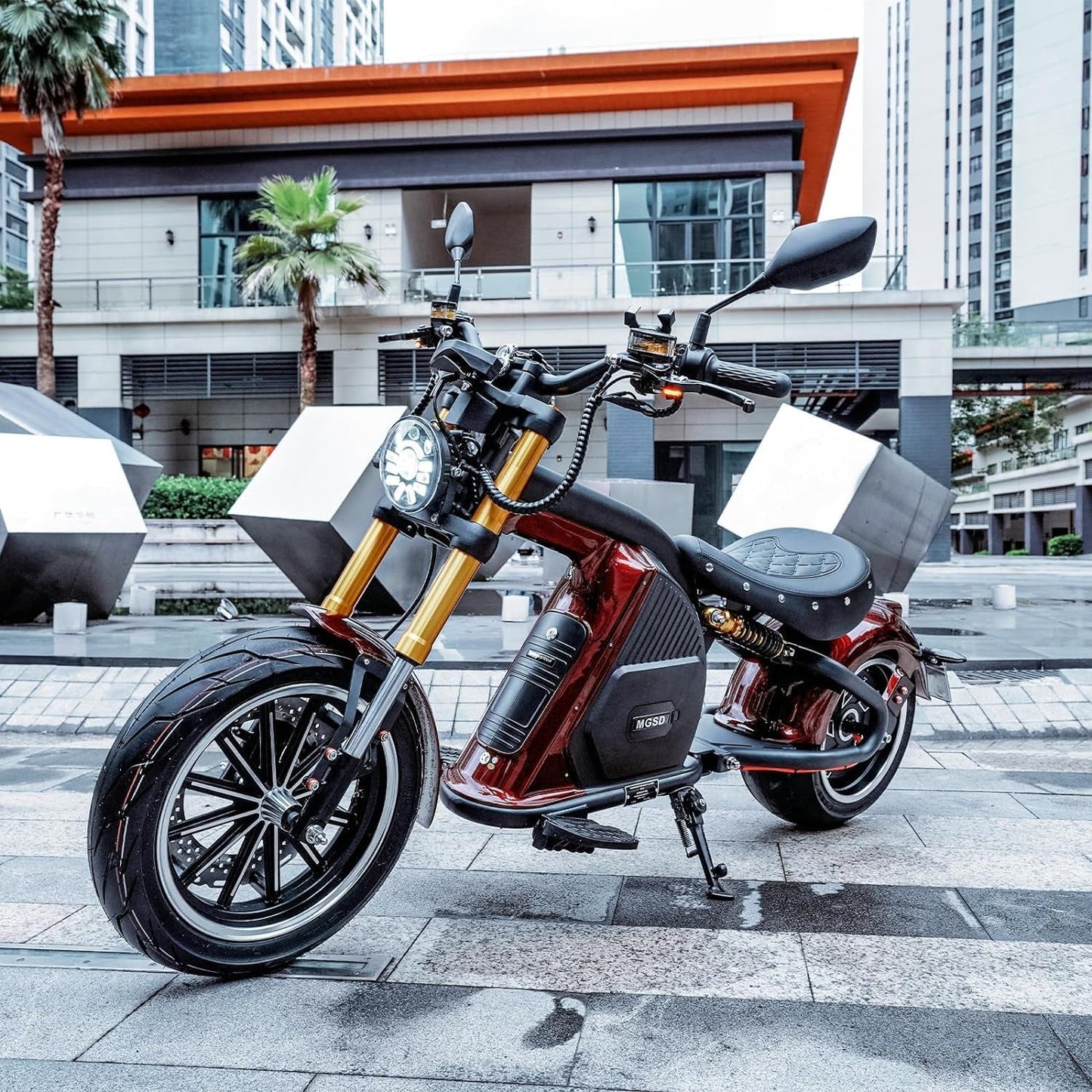 4000W 50MPH M8S Electric Motorcycle for Adults, 72V 35Ah Lithium Battery 70 Miles Long Range, Full Suspension Dual Hydraulic Brakes Comfortable Ride,