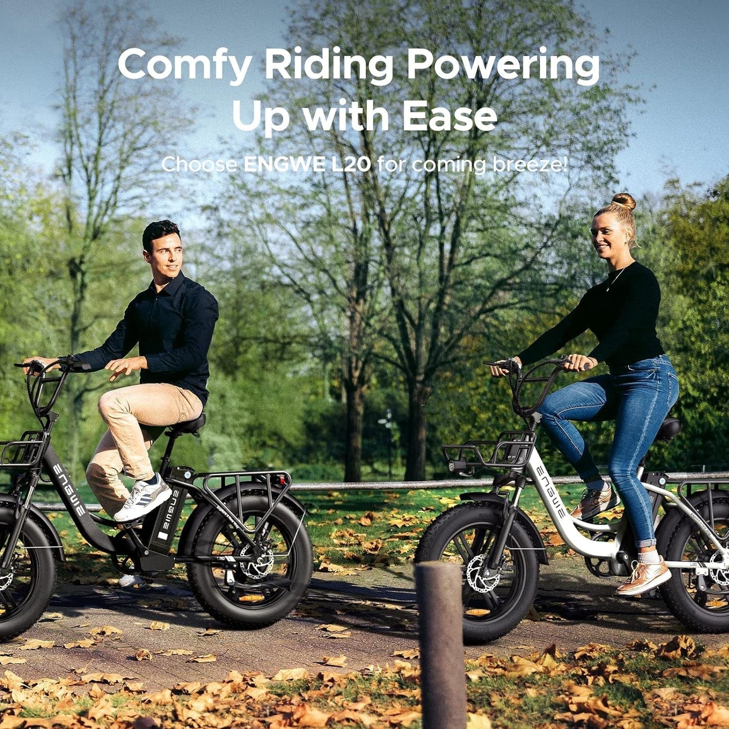 L20 750W Electric Bike for Adults Women - 20" Fat Tire Step-Thru E-Bike with 48V 13AH Battery, Shimano 7-Speed, Dual Shock Absorber - Perfect for