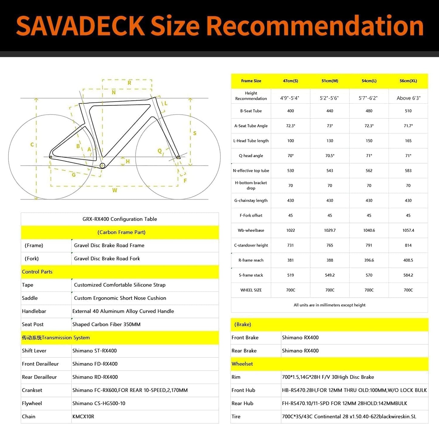 Carbon Gravel Road Bike,T800 Carbon Gravel Dis Brake Bicycle with Professional Adventure Shimano GRX400 20 Speed Groupset and Extra Wide Tires