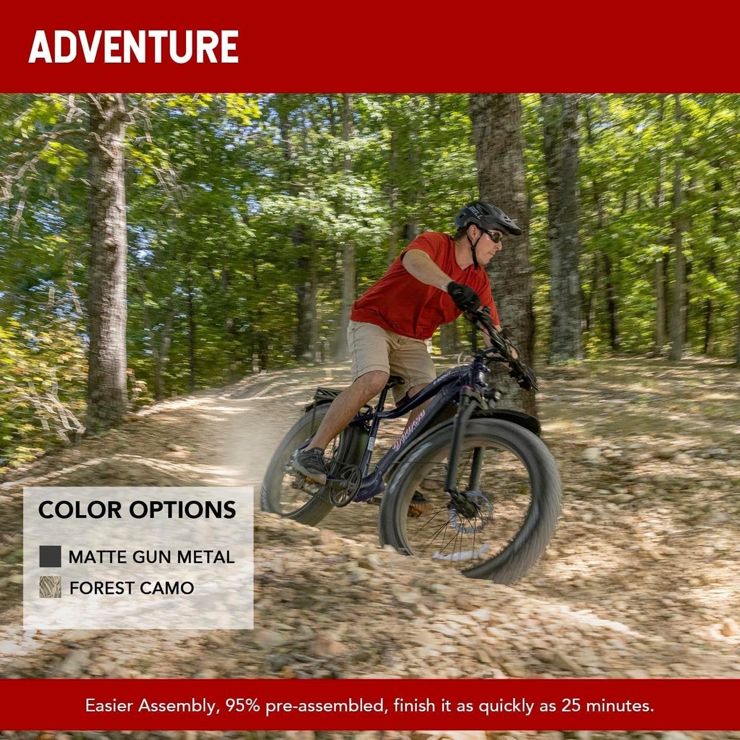 E-Scout PRO, 750W Electric Bike Adults, 80Miles Motor Ebike, 48V 20Ah Battery, 26'' Fat Tire 28MPH Men Women Bicycle for Snow Beach Mountain off Road