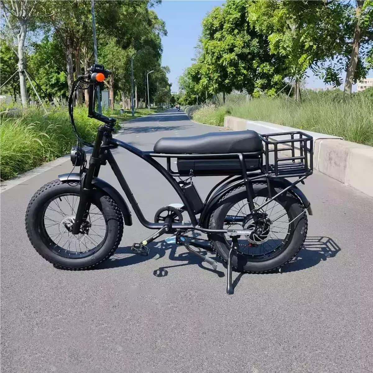 SMLRO E5 plus Electric Bike for Adults 20" X 4.0 Fat Tire with 2000W Dual Brushless Motor, 45 KM 30MPH Shimano 7 Speed MTB, 48V 18Ah Removable