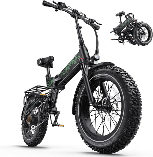 Electric Bike, Folding Electric Bike 750W 48V 20Ah Removable Battery 20MPH, 20" X 4" Fat Tire Ebike for Adults Men Women, Electric Mountain Bike with