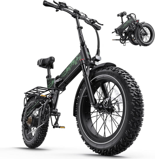 Electric Bike, Folding Electric Bike 750W 48V 20Ah Removable Battery 20MPH, 20" X 4" Fat Tire Ebike for Adults Men Women, Electric Mountain Bike with