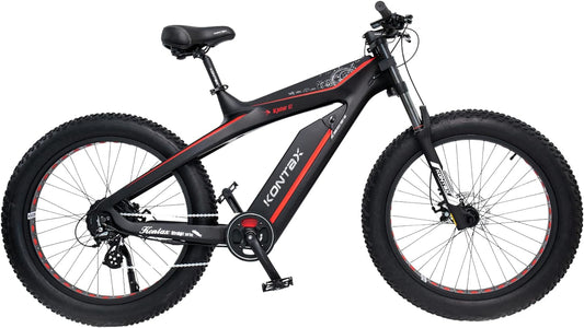 Electric Bikes Carbon Fiber Ebike for Adults 750W 25MPH, 48V/13Ah Removable Battery, 26'' Fat Tire Ebike Beach Mountain Snow E-Bike Shimano 8-Speed