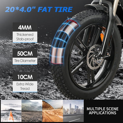 Electric Bike for Adults,1000W Electric Dirt Bike,20" X4.0 Fat Tire Mountain Ebike,48V 20AH Commuter Electric Bicycle,Up to 31Mph,Ship from US
