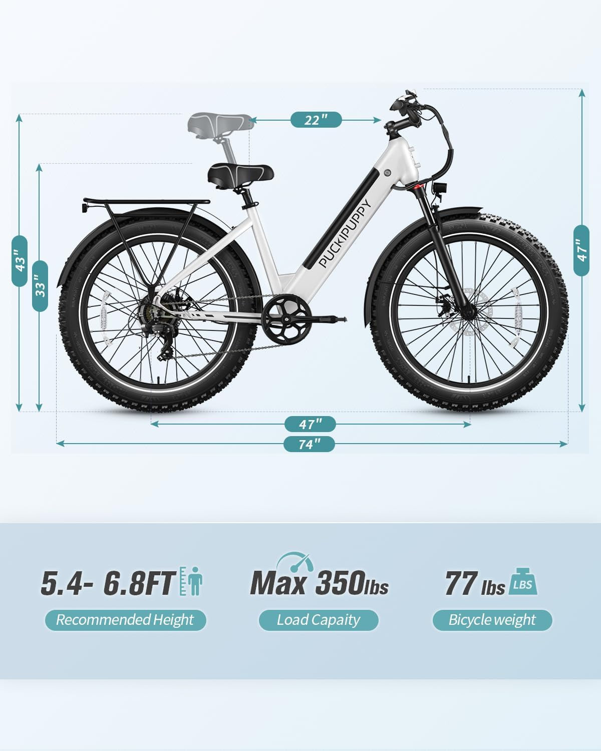 Electric Bike for Adults, 30MPH 40Miles Ebike 500W with 15AH Removable Battery, Front and Rear Lamps, Shock Absorption, All Terrain 26”Fat Tires for