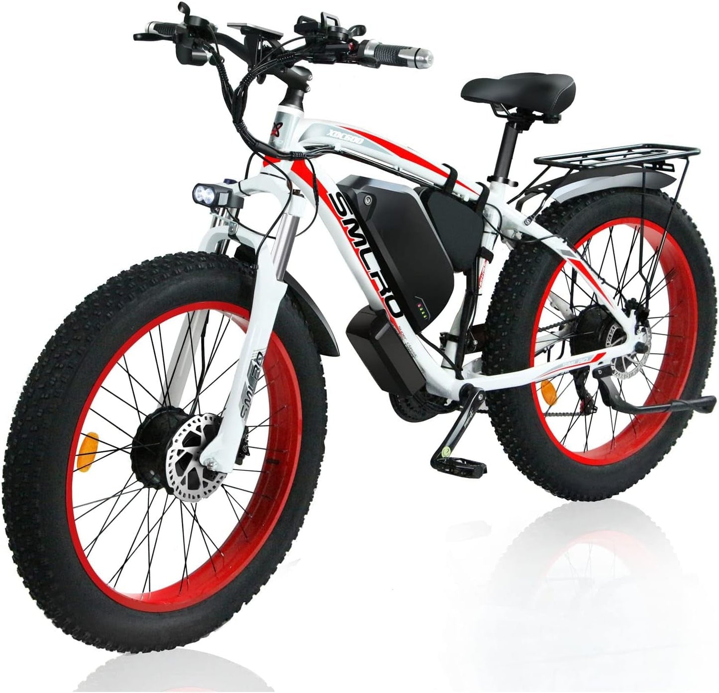 Fat Tire Electric Bike 2000W Ebikes for Adults 48V 22.4AH Removable Battery 35MPH Dual Motor 26” Electric Dirt Bike 21 Speed Hydraulic Disc Brakes