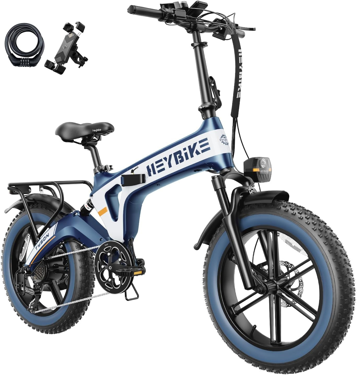 Tyson Folding Electric Bike for Adults, [Unibody Magnesium Alloy] 750W (Peak 1200W) 28MPH 20'' Fat Tire Ebike with 48V 15Ah Removable Battery,