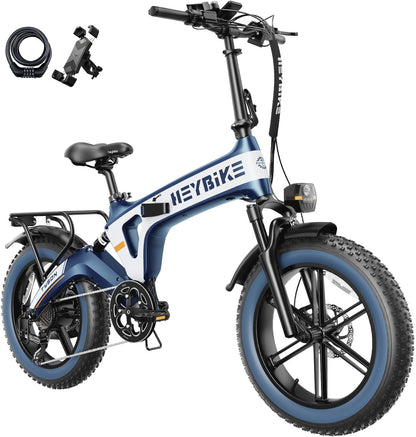 Tyson Folding Electric Bike for Adults, [Unibody Magnesium Alloy] 750W (Peak 1200W) 28MPH 20'' Fat Tire Ebike with 48V 15Ah Removable Battery,