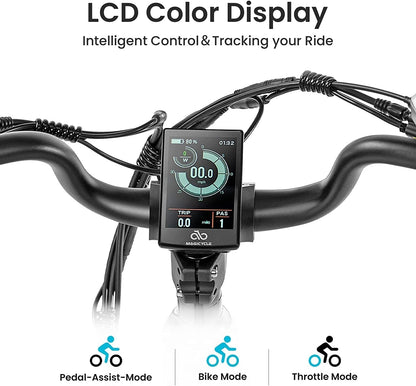 Cruiser/Cruiser Pro 26'' Fat Tire Electric Bike for Adults 750W Electric Bike 15Ah/20Ah Large Battery 52V E Bike 7-Speed up to 28 Mph UL Certified