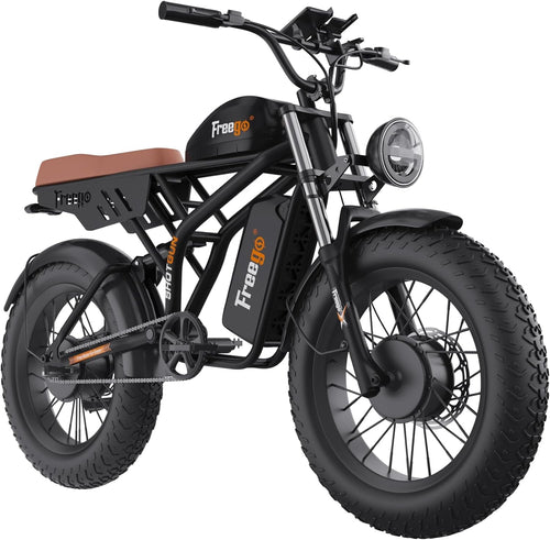 Electric Bike for Adults, Dual Motor & Dual Battery, 2000W/48V/40Ah/55Ah, 20"X4.0" Fat Tires off Road Electric Bicycle with Removable Battery,