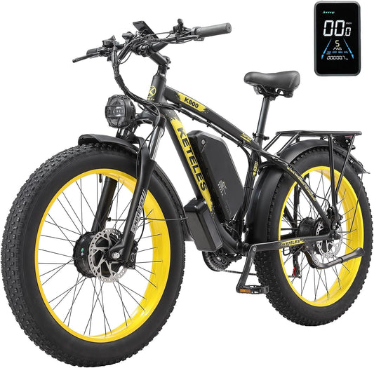 Electric Bike for Adults,Ebike 2000W 48V/23Ah 30MPH,1000W 48V/17.5Ah 27MPH Electric Mountain Bike,21-Speed 26"*4.0 Fat Tire Electric Bike,Electric