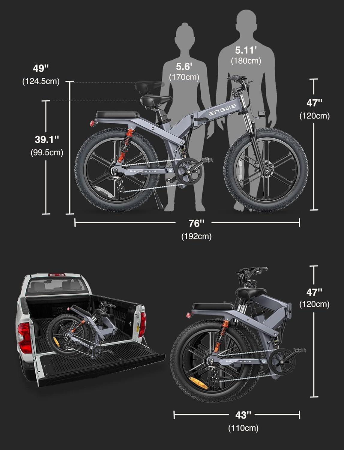 X20 X24 Fat Tire Electric Bike, 1000W(Peak) Motor Ebike for Adults,95 Miles 31MPH 20''24'' Mountain Ebike，48V19.2A(29.2Ah-Dual Battery Option),All