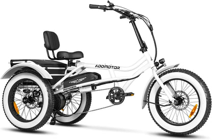 Electric Trike Adults, 85MI, 380Lbs, 20X4 Fat Tire 3 Wheel Electric Bicycle, 750W 48V 20Ah Samsung Cell Battery, Parking Brake, M-360 II
