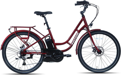 Powered by Panasonic Electric Bike for Adults 26'', Urban Electric Bicycle with 250W Removable Panasonic 25.2V 16Ah Lithium Battery, City Electric