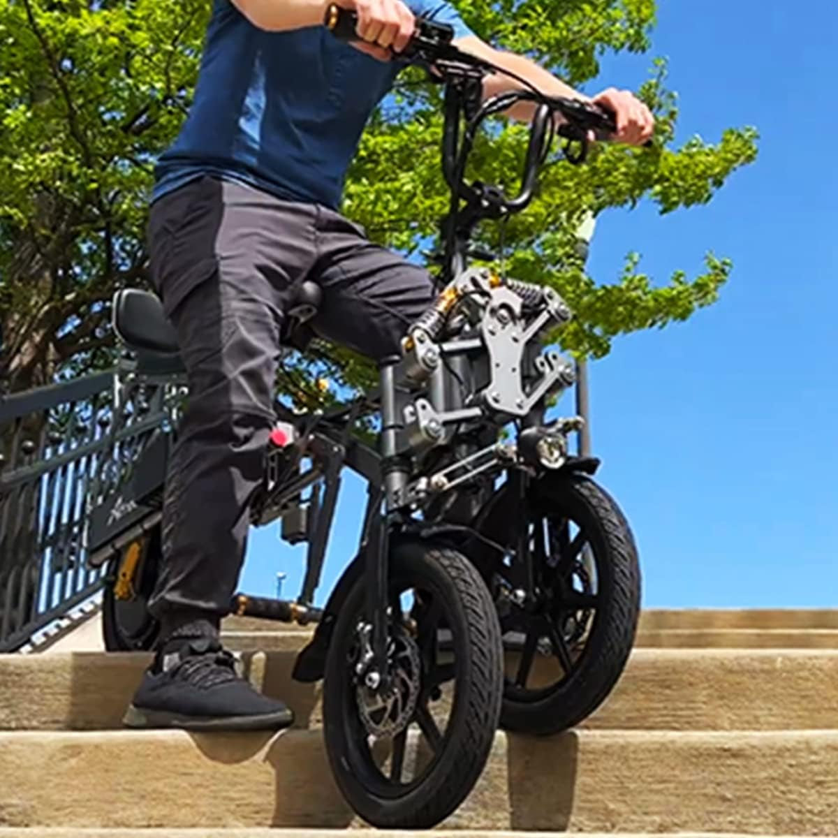 Official S6 Electric Tricycle Bike Ultra Safety Compact Folding 3 Wheel Fold-In-1S Reverse 3-Wheel E-Bike 48V 500W 15.6AH 14'' Hydraulic Brake Shock