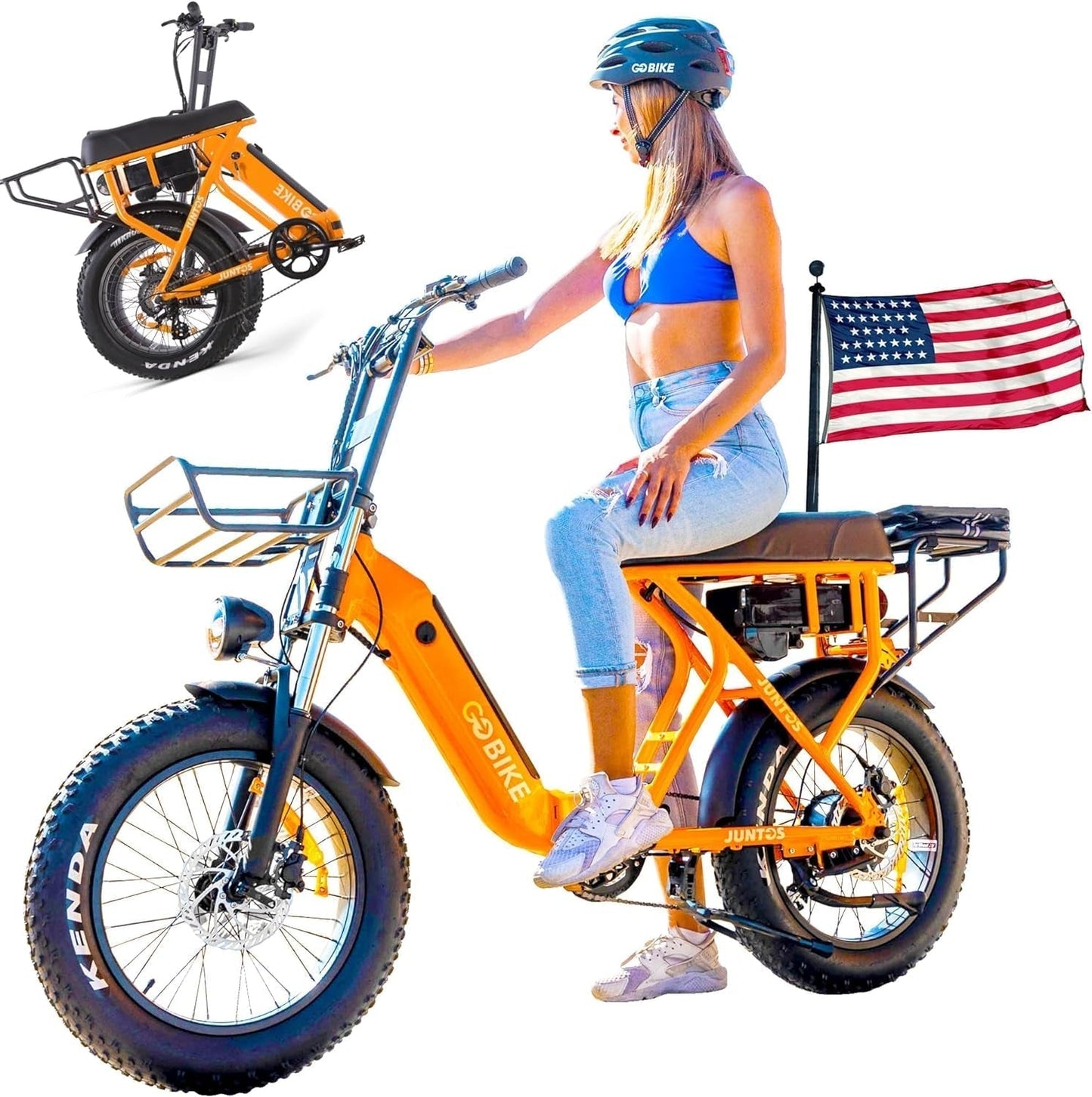 Electric Bike, Foldable Electric Bike for Adults, Moped Style 20"X4" Fat Tire Electric Bike, Dual Removable Battery, up to 110 Miles Long Range