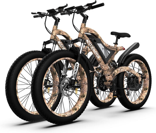 Fat Tire Electric Bike 1500W Electric Mountain Bike 48V 15AH Removable Lithium Battery 26 ''4 Inch Electric Bike for Adults Powerful Ebike for Cycling