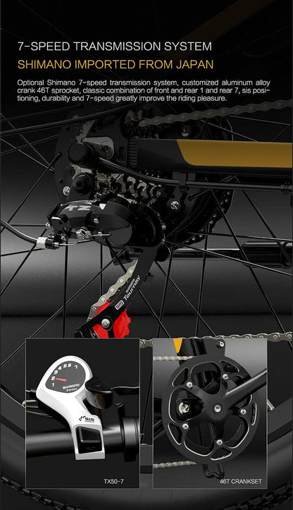 Electric Bike X500Pro for Adults, Foldable 26" X 1.95 Rubber Tire Electric Bicycle, 500W Motor 48V 10.4Ah Removable Battery, 20MPH Electric Mountain