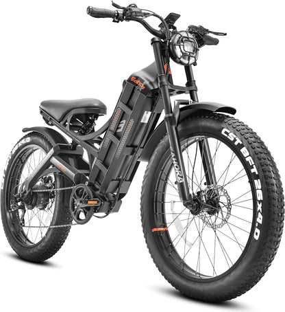 Romeo Electric Bike for Adults,1000W 60Ah 26 ''Fat Tire Electric Bike,120+ Miles Long Range Full Suspension Dual Hydraulic Brakes Mountain Bike for