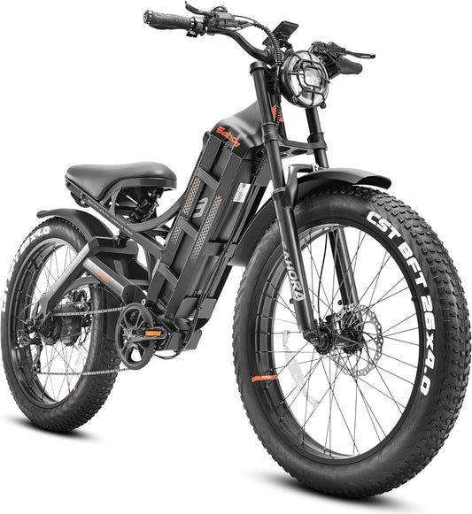 Romeo Electric Bike for Adults,1000W 60Ah 26 ''Fat Tire Electric Bike,120+ Miles Long Range Full Suspension Dual Hydraulic Brakes Mountain Bike for