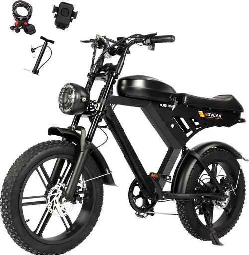 Electric Bike 20 Inch Fat Tire Electric Bike, 1000 Motor up to 28 MPH & 70 Miles, 6-Layer Full Suspension, 15.6AH Removable Battery,Throttle &