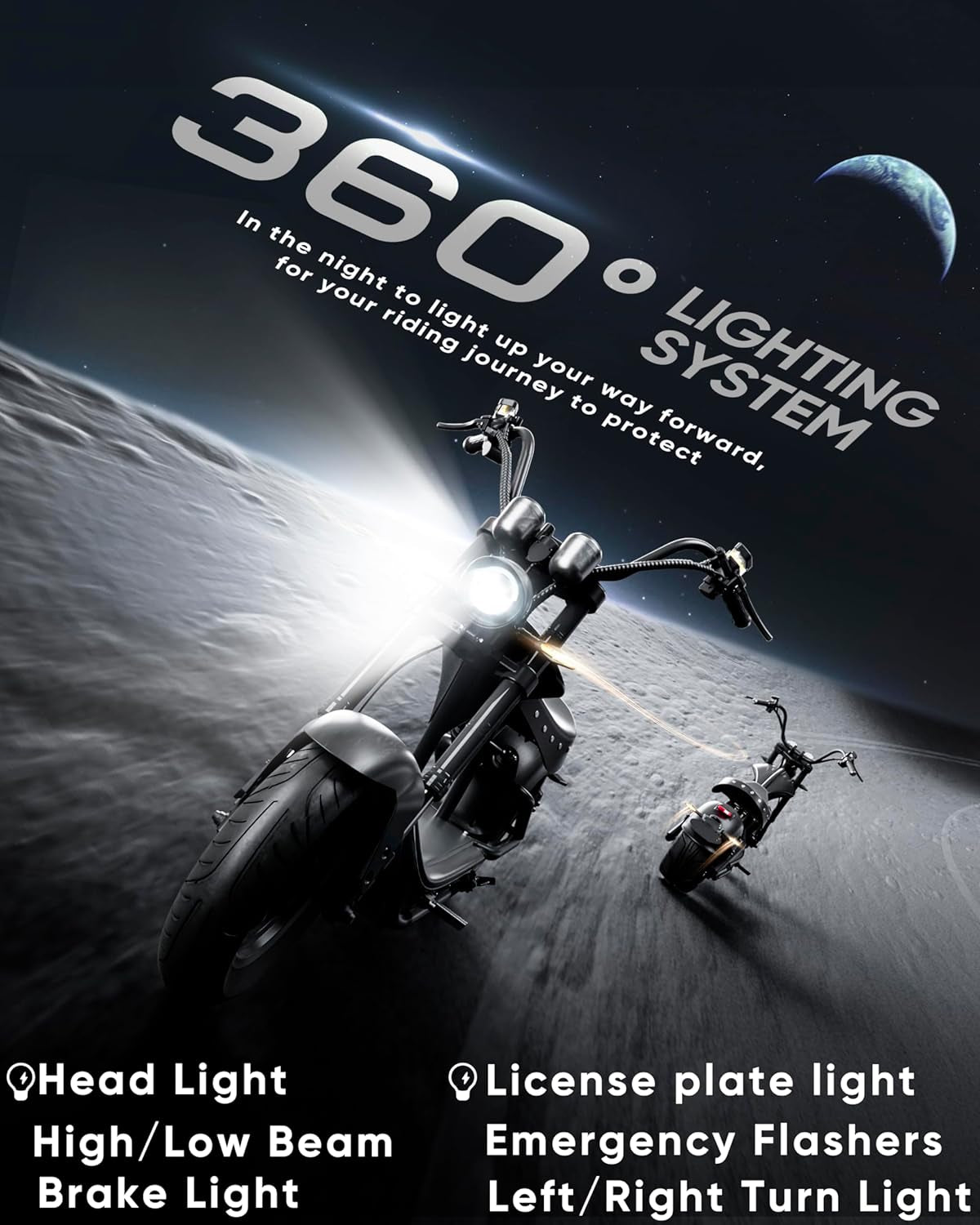 M1P Pro 4000W 49Mph Electric Motorcycle, 60V 42Ah Battery, 55 Miles Range, Dual Suspension Stylish, Commuting Solution Electric Motorcycle for Adults