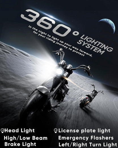 M1P Pro 4000W 49Mph Electric Motorcycle, 60V 42Ah Battery, 55 Miles Range, Dual Suspension Stylish, Commuting Solution Electric Motorcycle for Adults