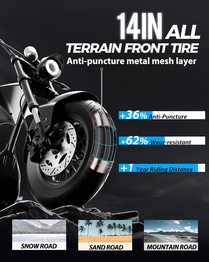 M1P Pro 4000W 49Mph Electric Motorcycle, 60V 42Ah Battery, 55 Miles Range, Dual Suspension Stylish, Commuting Solution Electric Motorcycle for Adults