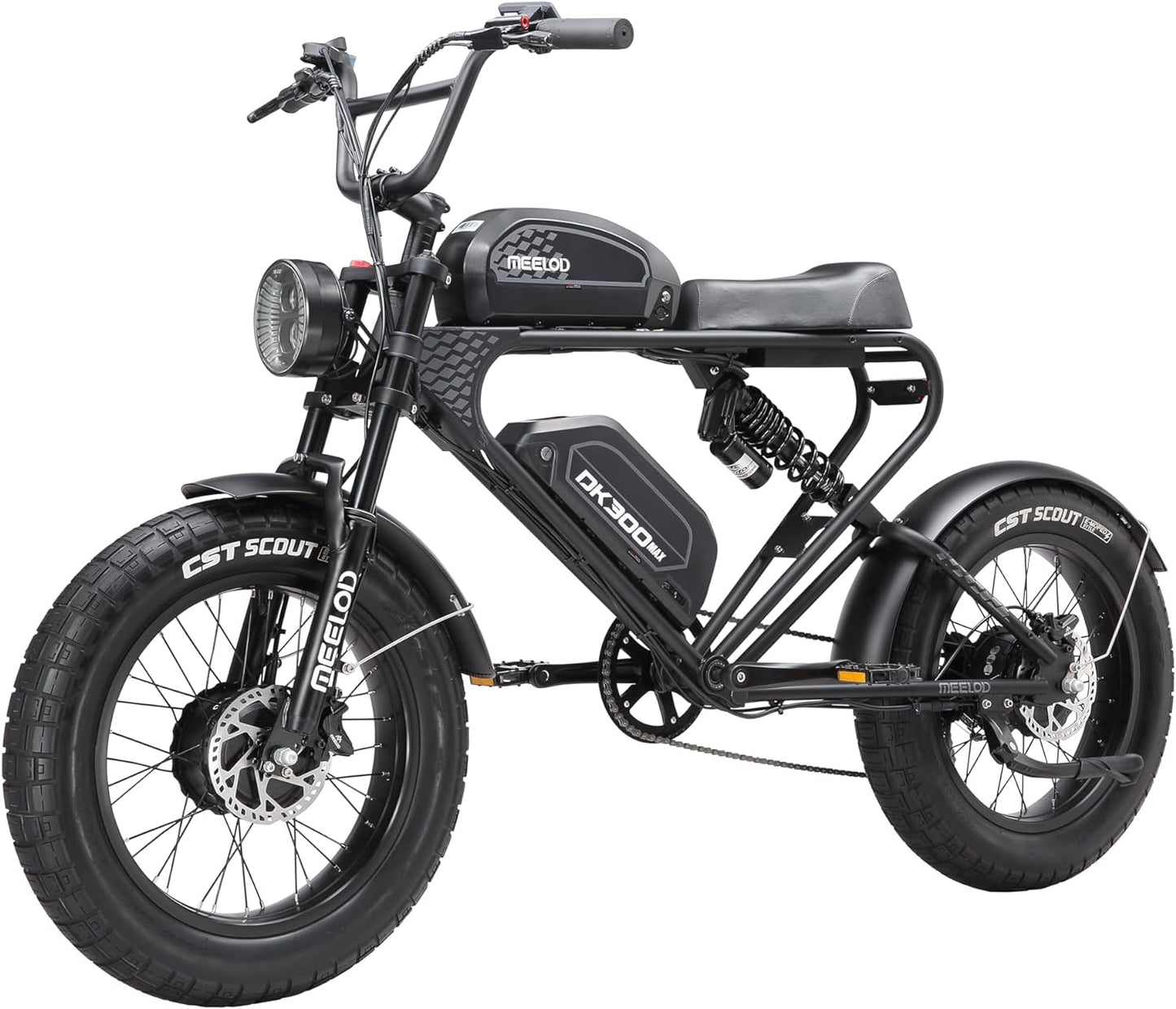 MEELOD Electric Bike for Adults with 2400W Dual Motor, 35Mph Max Speed, 48V 40Ah Dual Battery Ebikes for Adults, 20" X 4.0 Fat Tire Electric Bike,