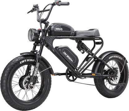 MEELOD Electric Bike for Adults with 2400W Dual Motor, 35Mph Max Speed, 48V 40Ah Dual Battery Ebikes for Adults, 20" X 4.0 Fat Tire Electric Bike,