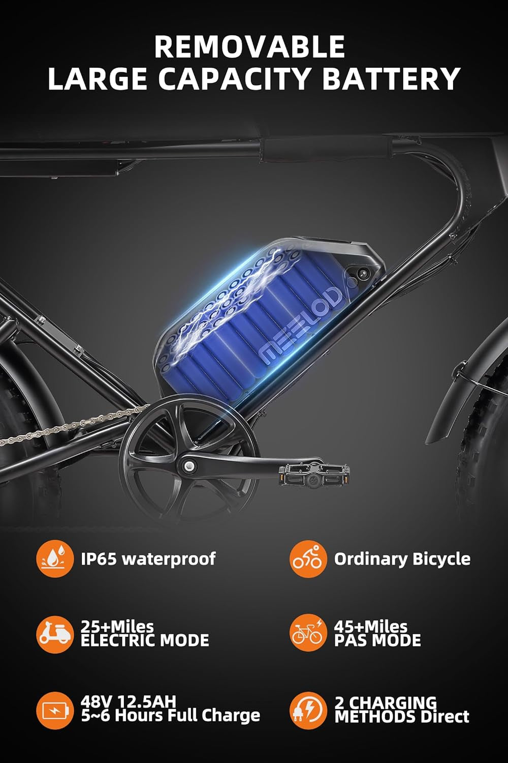 Electric Bike for Adults with 750W Brushless Motor 28MPH Commuting Electric Mountain Bike 48V Removable Battery 12V LED Headlight 4.0 Fat Tire