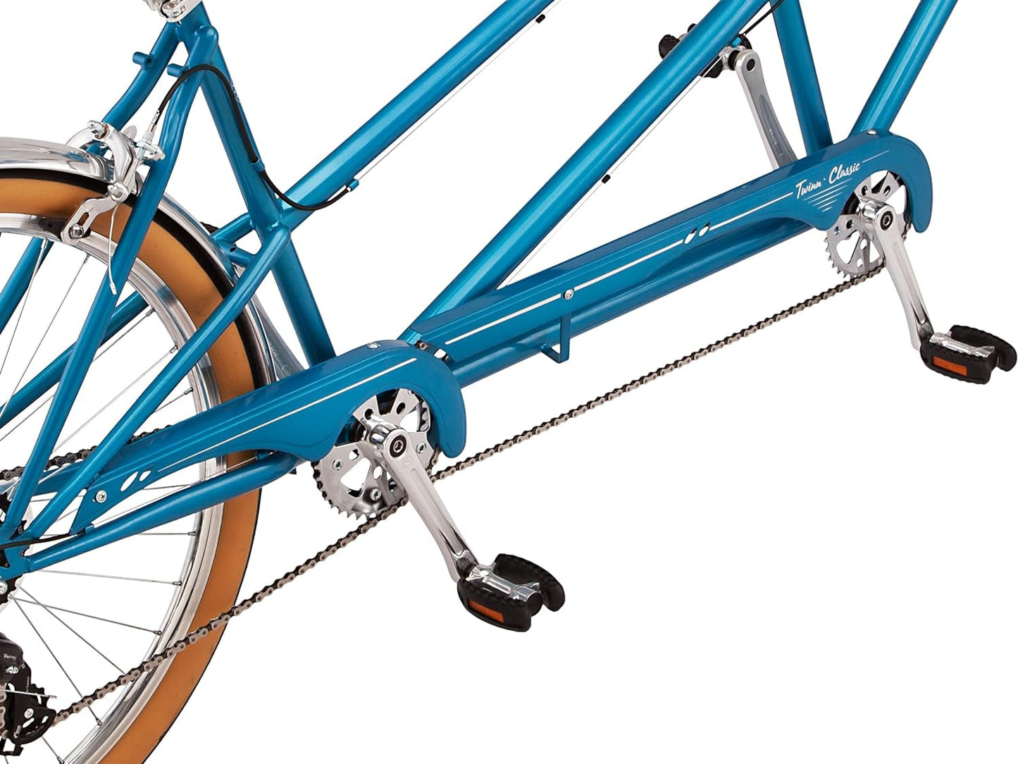 Twinn Classic Tandem Adult Beach Cruiser Bike, Double Seater, Low-Step Medium/Large Frame, 7 or 21-Speed, 650C Wheels