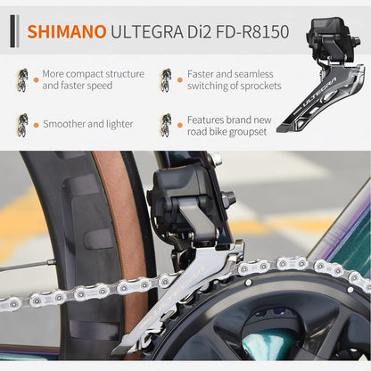 Carbon Road Bike, 24 Speeds Shifting Road Bicycle with Ultegra Di2 8170 Groupset, T1000 Full Carbon Race Bike with Carbon Frame and Carbon Wheelset.