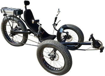 Comfortable 3-Wheel Electric Trike - Recumbent Bicycle, 7-Speed Shifter, BB5 Disc Brakes, Exercise Bikes, Cardio Training