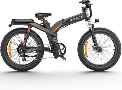 X20 X24 Fat Tire Electric Bike, 1000W(Peak) Motor Ebike for Adults,95 Miles 31MPH 20''24'' Mountain Ebike，48V19.2A(29.2Ah-Dual Battery Option),All