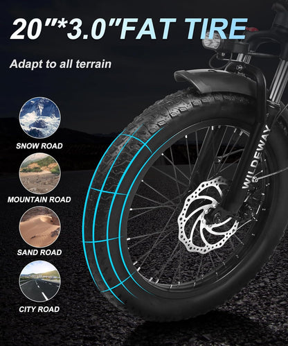 Electric Bike with 32Ah Battery 750W 28MPH Motor, 20 Inch Fat Tire Folding Electric Bike, Urban City Commuter Ebike for Adults Men Women, Electric
