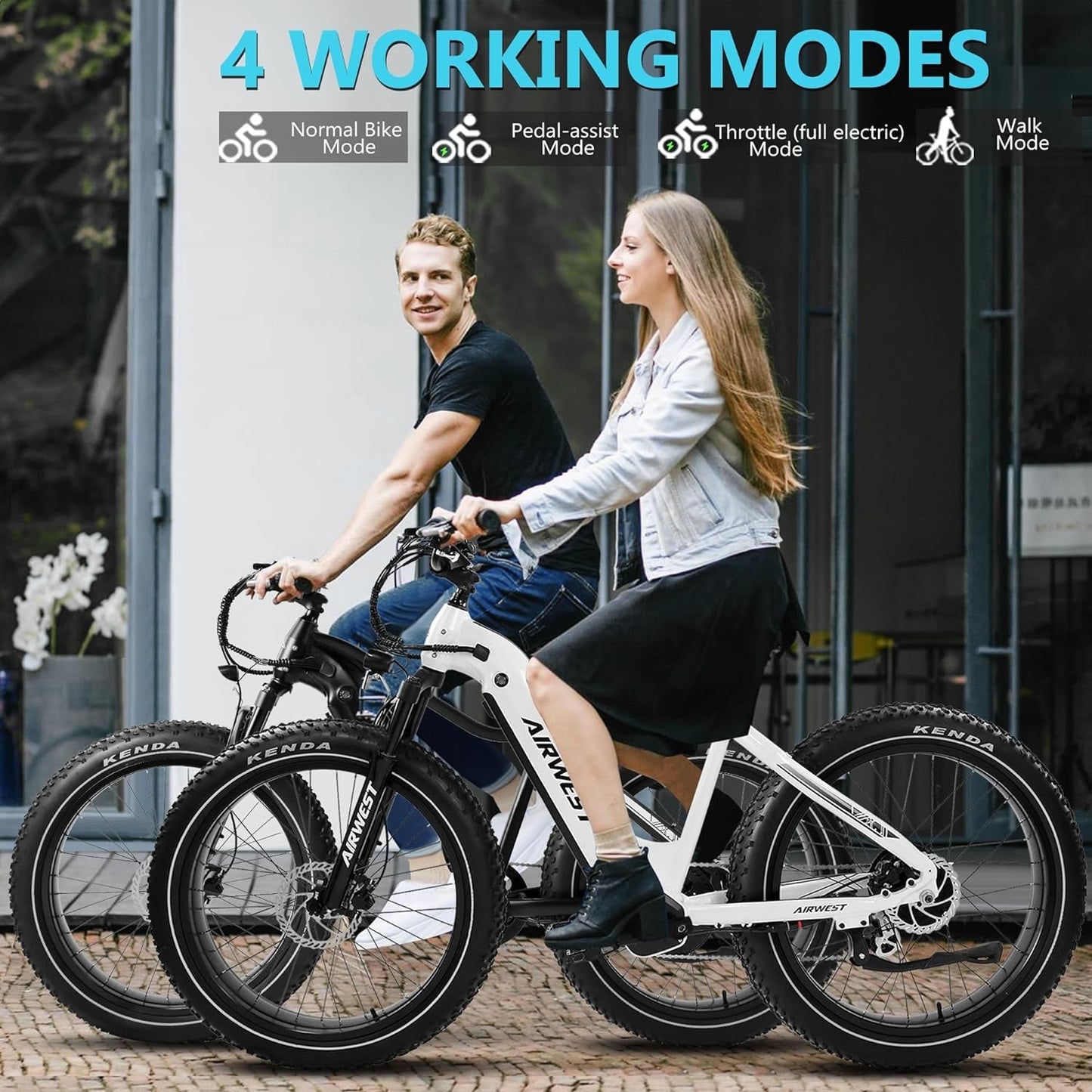 Electric Bike, 750W Bafang Motor 28MPH Ebikes for Adult, 26" Fat Tire Electric Bicycle with Removable 48V 15Ah LG Battery & Fast Charger, Shimano