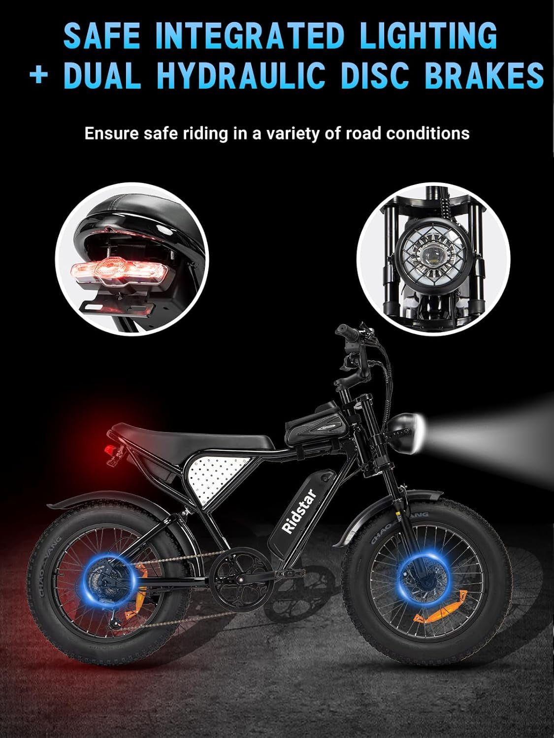 Electric Bike for Adults, 1000W/2000W, 25/30/35MPH Electric Dirt Bike, 48V 15/20AH, 52V 40AH Battery, Max 40-75 Miles, 20" Fat Tire Ebikes, Full