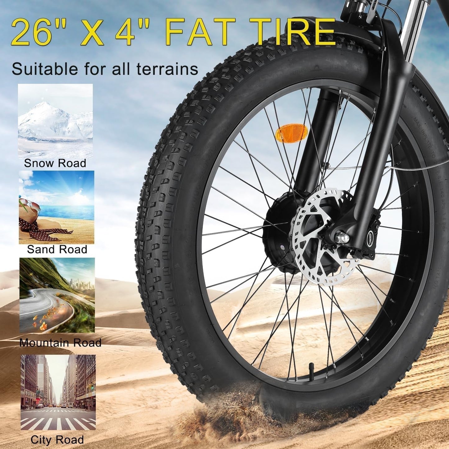 SMLRO XDC600 Dual Motors 22.4AH 2000W 26" Fat Tire Electric Bike 35MPH, Mountain E-Bike Electric Bicycle Ebikes for Adults