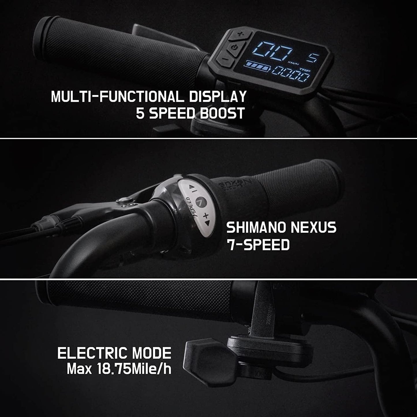 ALPS Folding Electric Bike for Adults-Li-Ion 6.8Ah/350Wh Battery -16" Tire Foldable Electric Bike with Dual Disc Break and Sturmey Archer Electric