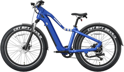 Ranger 4" Fat Tire E-Bike 330Lb Capacity BAFANG Rear Hub Motor 48V 750W Shimano 8-Speed Gears 45 Mile Range Custom LED Light Bar LCD Touchscreen