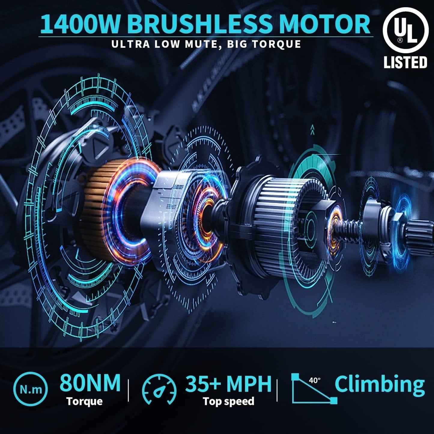 Electric Bike for Adults, 1400W/48V/20Ah/22.5Ah, 20X4.0 Fat Tires Ebike off Road Electric Bicycles with Removable Battery, 34MPH & 40 Miles E Bike